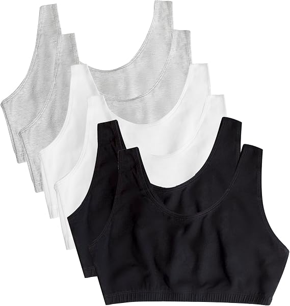 Fruit of the Loom Women's Wireless Cotton Tank Sports Bra Multi-Pack