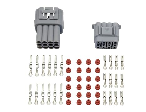 WMYCONGCONG 10 Kits Waterproof Electrical Wire Cable 12 Pin Way Connector Plug, Fits 2.2mm Terminals Wire(10 Kit)