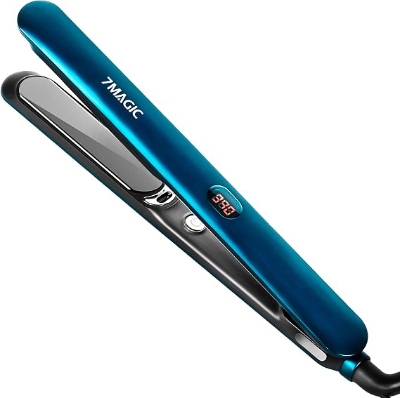 Negative Ion Ceramic Flat Iron with LCD, 11 Heat Settings, 2-in-1 Professional Iron for Thick Hair, Anti-Static & Auto Shut-Off
