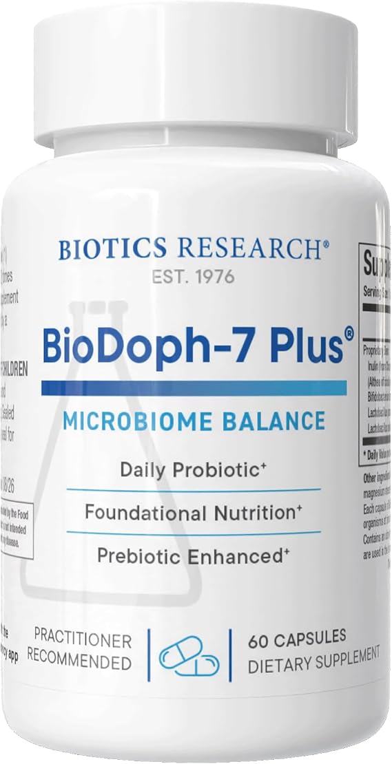 BIOTICS RESEARCH BioDoph7 Plus Prebiotics Probiotics 400mg, 60 Capsules