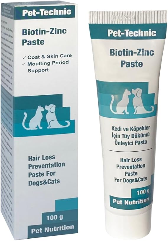 Biotin Zinc Paste – Kedi ve Köpekler İçin Deri ve Tüy Bakımını Destekleyen Biotin & Çinko İçerikli Takviye Macunu – 100g