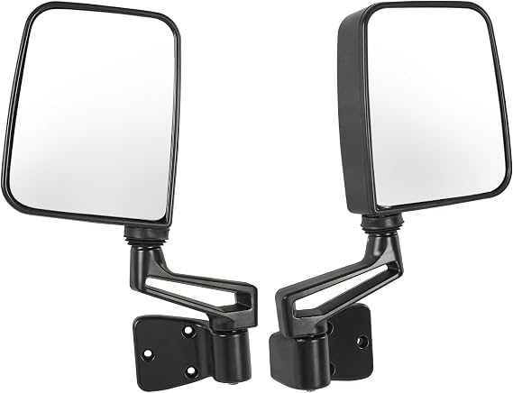 JDMSPEED Pair Driver & Passenger Side View Mirrors Compatible with Jeep Wrangler 1987-2002 Manual Folding No Heated with Black Cover Replace# CH1320102 CH1321102