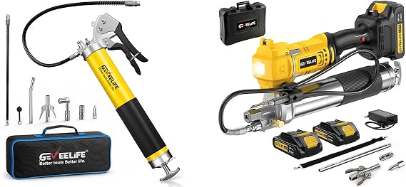 GEVEELIFE Upgraded Electric Battery Grease Gun + Grease Gun Kit