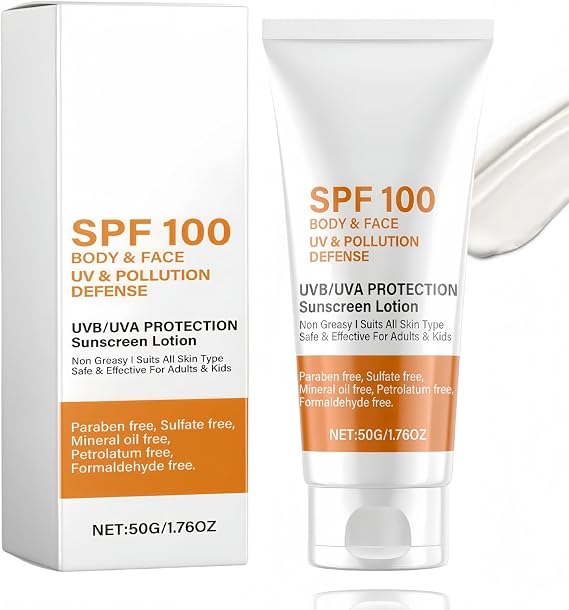 SPF 100 Sunscreen,Korean Sunscreen SPF 100 Face,Natural Sunscreen,50g