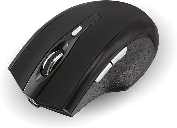 FIRSTMEMORY Wireless Bluetooth Mouse Portable Silent Rechargeable Mouse Noiseless Computer Mice 1600 DPI, 6 Buttons Optical Mice for PC, Laptop, Computer, Windows (Black)