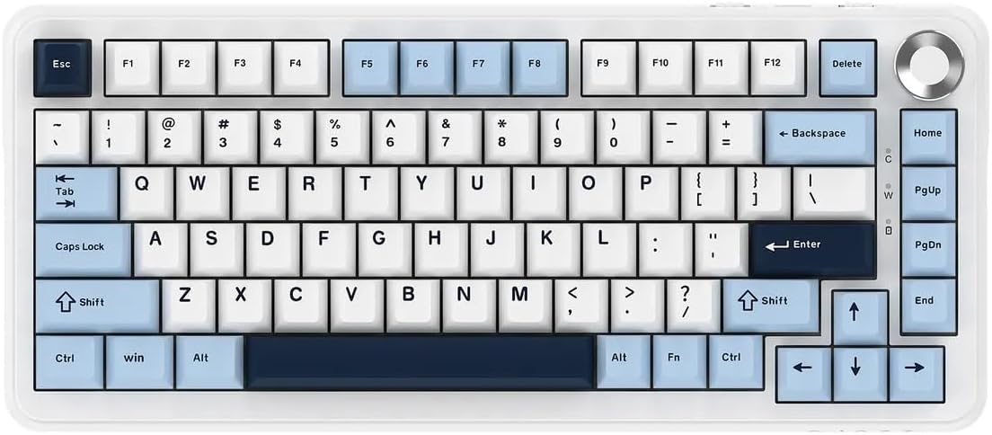 Ajazz Player Keyboard Ajazz AK820 Max Plus Daydream Switch 3 Mode Mechanical Gaming Keyboard-8000 Mah Battery RGB-Hot Swap AK820 Max Plus - Blue White - DayDream