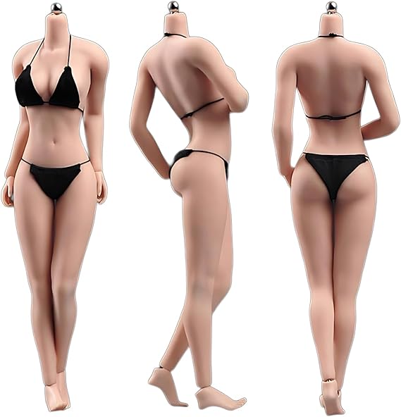 Fremego 1/6 Scale Female Body,12inch Asian Girl Type Seamless Figure Body Super Flexible Large Bust Miniature Action Figure Collectible (Normal Skin AB003S)
