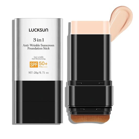 3-in-1 Anti-wrinkle Long-Lasting Hydrating Foundation Stick, Concealer, Multi-Use Coverage Cream, Natural Matte Finish for All Skin Types (Light)