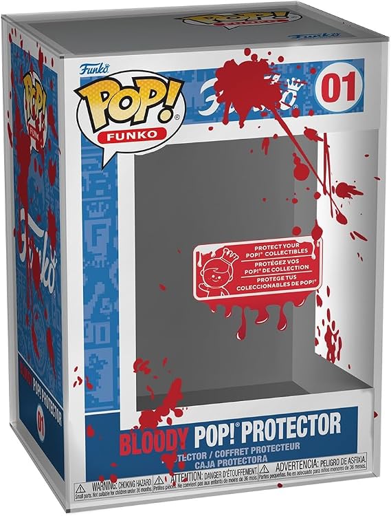 Funko Pop! Protector Printed UV: Bloody Pop Protector - Premium Protector Display Cases Pop Collectable Vinyl Figures - Durable and Stackable Storage