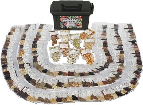 Survival Garden Seed Vault, 171 Varieties, 70,000+ Seeds, Non-GMO, Survival and Emergency Food Supply