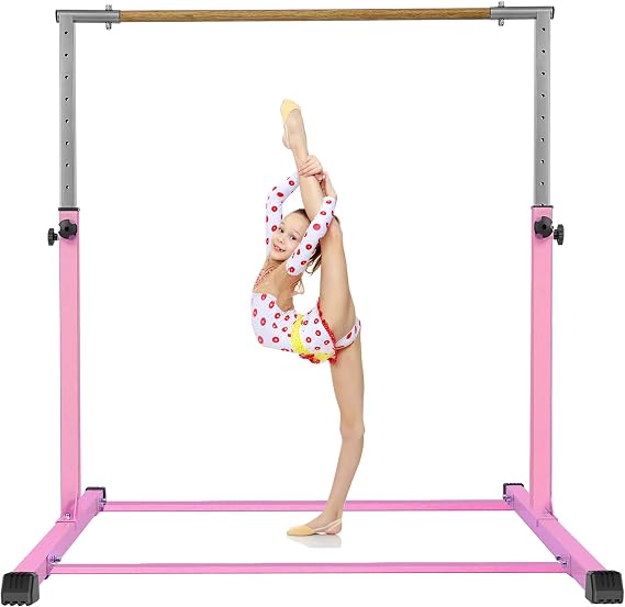 K KiNGKANG Gymnastics Bars for Kids Junior,Adjustable Height Horizontal Bar,3 to 5 Adjustable Home Gym Equipment Monkey Bars for Indoor Training