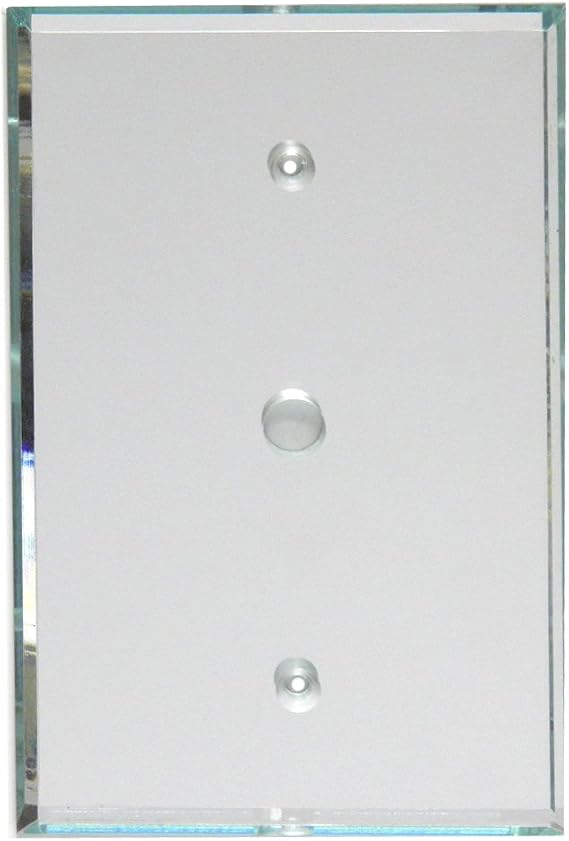 GlassAlike Single Cable/TV with 3/8" Center Hole| Premium 3/16" Thick Acrylic Mirror Wall Plate with Back Frame | Oversized 3-7/16"x 514" | Looks Like Glass Mirror Only Better