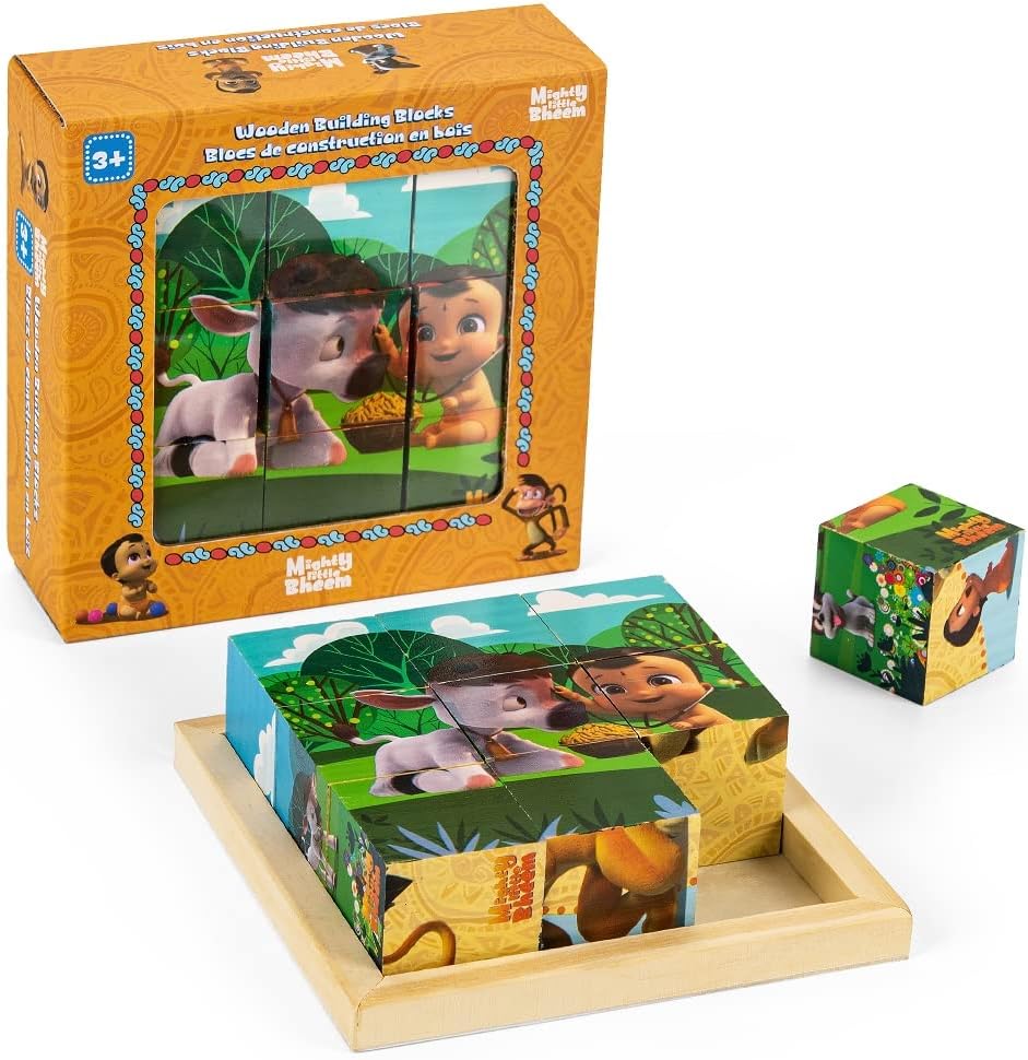 Wood 6 Sided Building Stacking Block Puzzle 6 Different Puzzles in 1 for Boys Girls Toddlers Ages 3 and Up