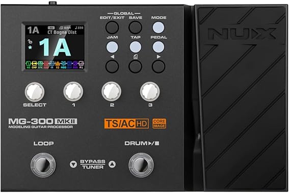 NUX MG-300 MKII Multi Effects Pedal with 45 Effects, 36 IRs, 27 AMPs, 24 Slots, Drum Machine, Shimmer Reverb, Tweakable Footswitch, Perfect for Studio Recording, Practice, Live Show