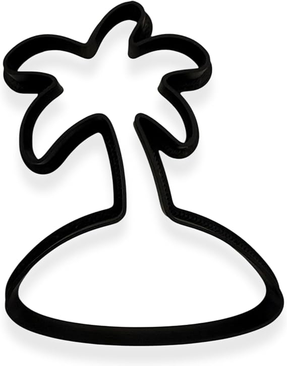 Island with Palm Tree Cookie Cutter with Easy Push Design (4 inches)