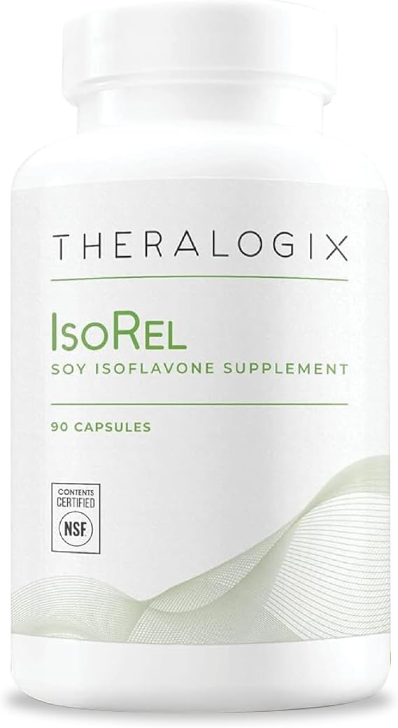 Theralogix IsoRel Soy Isoflavones for Men & Women, NSF Certified | Supports prostate health for men, eases menopausal hot flashes in women, and promotes heart health for both.*