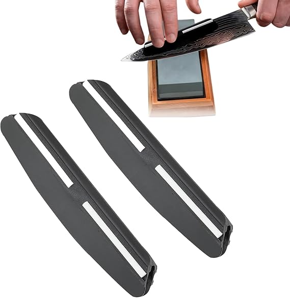 2 Pcs Knife Sharpening Angle Guide,15 Degree Whetstone Knife Sharpener Kit | Fixed Angles Knife Sharpener Guides Accessories,for Kitchen Restaurant Bakery,manual Knives sharpeners or Holder (Black)