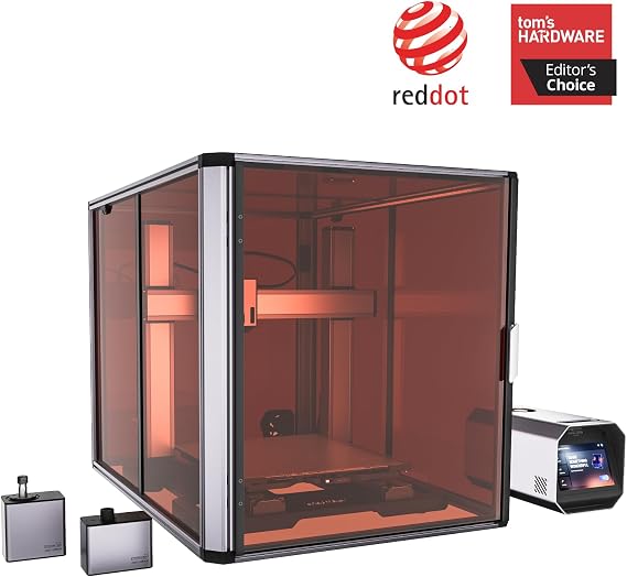 Snapmaker Artisan 3 in 1 3D Printer with Enclosure,Dual Extrusion Printing,10W Laser Engraver & 200W CNC Carving,Large Printing Size 400x400x400mm, Quick-Swap Modular Design
