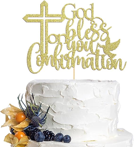 God Bless On You Confirmation Cake Topper