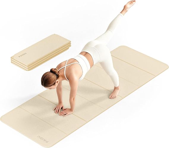 PAIDU Foldable Yoga Mat 10MM Thick SGS Certified TPE 190x66cm Portable