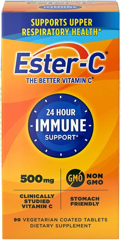 Ester-C 500 mg, 24 Hour Vitamin C Tablets for Immune Support, 90ct | 24 Hour Immune Support, Vitamin C Supplement