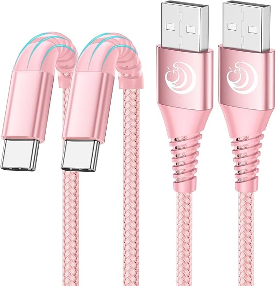 Aioneus Type C Cable, 2 Pack 3FT Type C Fast Charging Cable Nylon USB A to USB C Phone Charger Cord for iPhone 17 16 15 Pro Series Samsung Galaxy S26 S25 S24 S23 S22 A32 A42 A53 A54 Pixel LG Moto PS5