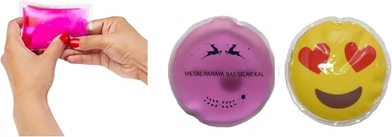 KALP EMOJİ PEMBE CEYLAN CEP SOBASI,EL ISITICI,2 ADET SICAK SU TORBASI PVC 9cm