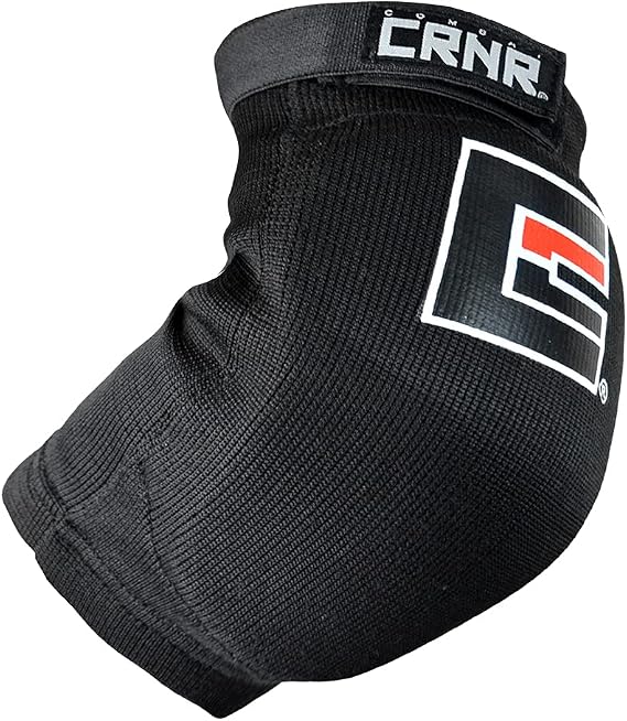 Combat Corner Muay Thai Elbow Pads for MMA, Boxing, Kickboxing, Martial Arts (Black, Large/X-Large)