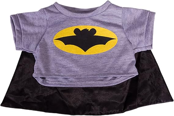 Bat Bear T-Shirt with Cape Teddy Bear Clothes Fits Most 14" - 18" Build-A-Bear and More