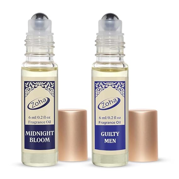 Midnight Bloom & Guilty Men 6ml Bundle Alcohol Free Roll On Perfume Oils & Mist for Men & Women