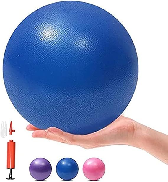 6 Inch Exercise Pilates Mini Yoga Balls Barre for Home Stability Squishy Training Physical Therapy Improves Balance Core Strength  with Pump(Blue, 6 Inch)