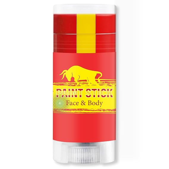 Red Yellow and Red Spain Face Paint Stick for World Cup Fans, Sweatproof & High Pigment Sports Face Body Paint Sticks for Football, Rugby, Softball, Baseball, Lacrosse, Party Accessories