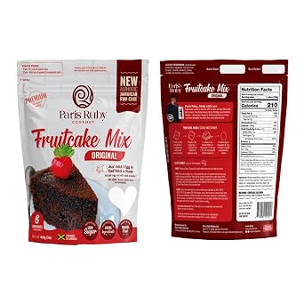 Jamaican Fruit Cake Mix, Paris Ruby Authentic Original, 6 Servings, Low Sugar- Pouch Bag