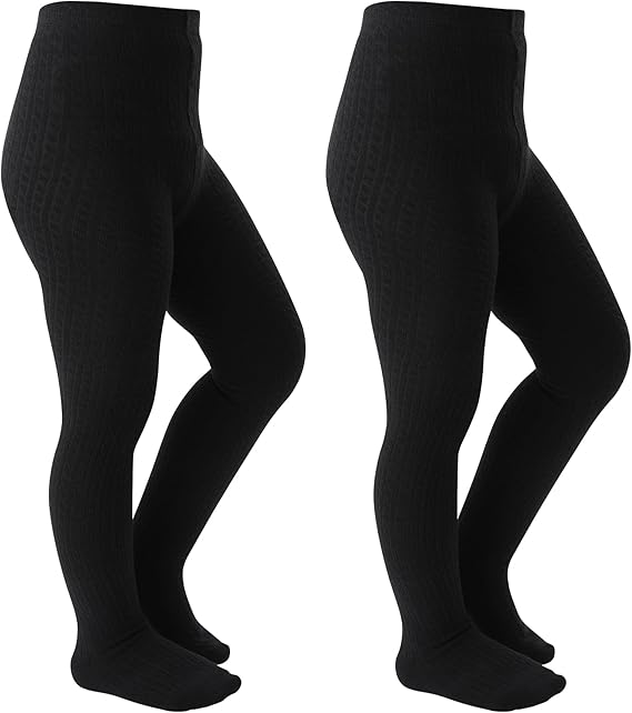 Girls Tights Seamless Toddler Stockings Cable Knit School Leggings 2-12T