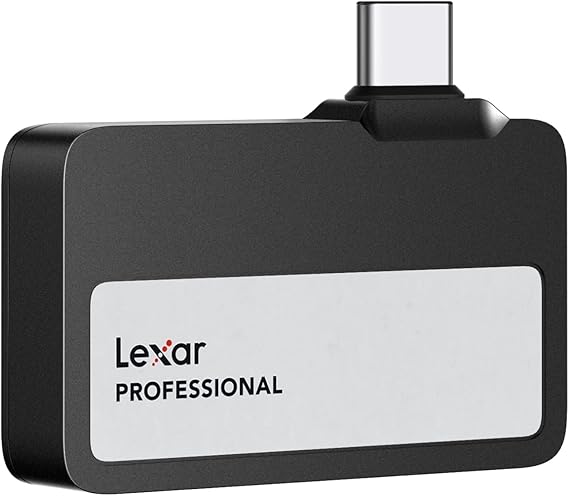 Lexar Professional Go Portable SSD 2TB Ultra Compact Supports Apple ProRes up to 1050MB/s Read and 1000MB/s Write USB 3.2 Gen 2 IP65 for iPhone 15/16 Pro Black