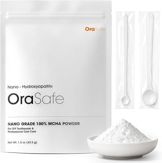 Nano Hydroxyapatite Powder Pure n-Ha Raw Ingredient 42.5g (1.5 oz) for DIY Toothpaste, Oral Care Formulations and Soap Making Fluoride Free