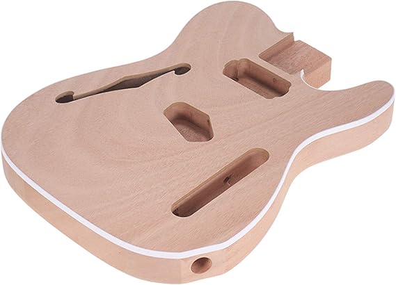 Unfinished Electric Guitar Body, Unfinished Electric Guitar Body, Blank Guitar Body Barrel DIY Mahogany and Composite Wooden Body Guitar Parts Accessories for F Guitar