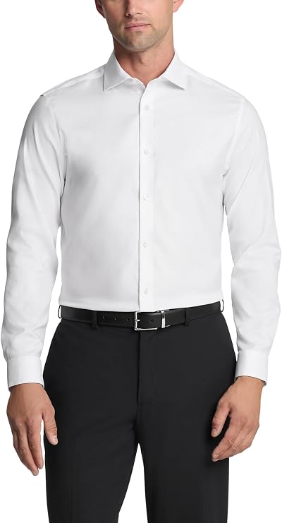 Calvin Klein Men's Dress Shirt Slim Fit Non Iron Stretch Solid
