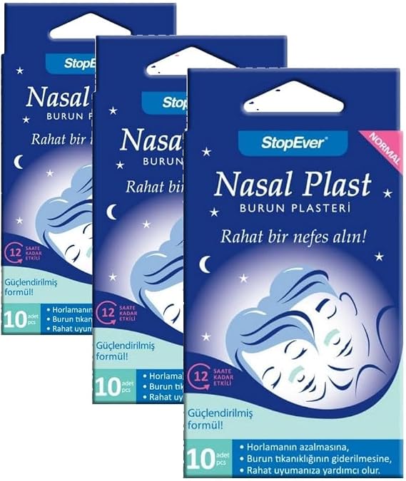 Stopever Nasal Plast, Nefes Açici Bant, Normal Boy 6 Paket (6 x 10 Adet) (3 paketi)