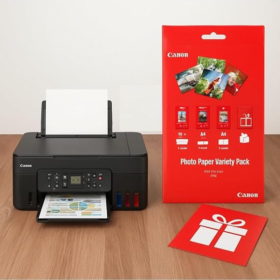 Canon Pixma G3470 Wifi Mürekkep Püskürtmeli Renkli Çok Fonksiyonlu Yazıcı + Fotoğraf Kağıdı Hediyeli