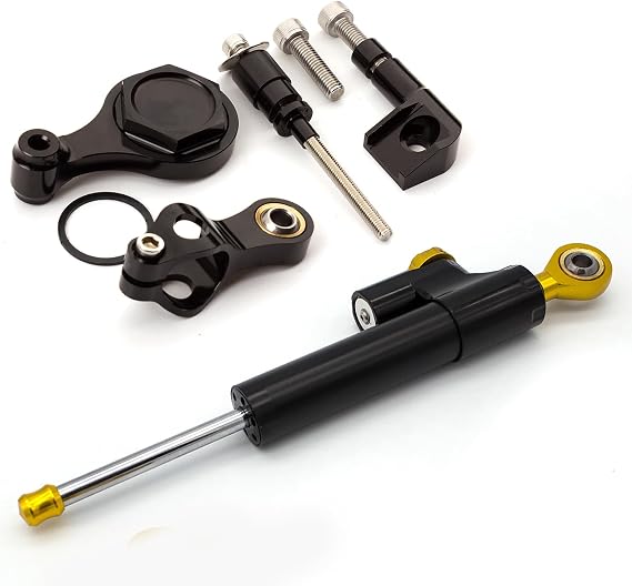 Fit For YZF R6 2006-2015 2016 2017 2018 2019 2020,R1 YZF1000 2006-2016 CNC Motorcycle Steering Damper Stabilizer Buffer Control Bar with Mounting Bracket Support Kit Full Set