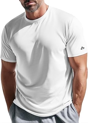 Zengjo Mens Running Shirts Quick Dry Lightweight Moisture Wicking Short Sleeve Gym Workout Athletic Tee