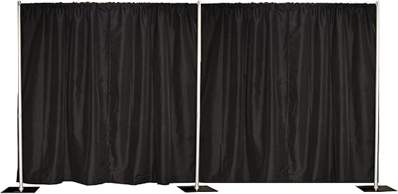 8'x20' Pipe and Drape Backdrop Kit in Premier Fabric (8'x20' Black) Upgraded Version