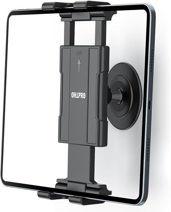 OHLPRO Tablet Wall Mount Holder, iPad Wall Mount with 360 Adjustable Swivel, No-Drill 3M Adhesive Mount for Kitchen, Office & Home, Fits 4.7-12.9" Tablets & Phones, Galaxy Tab, Fire HD, Kindle