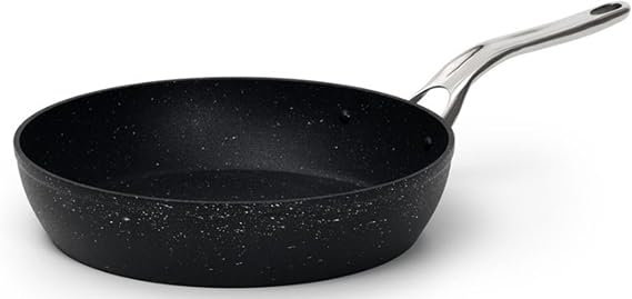 Starfrit The Rock Classic 10" Non-Stick Deep Fry Pan, Helper Handle, Black