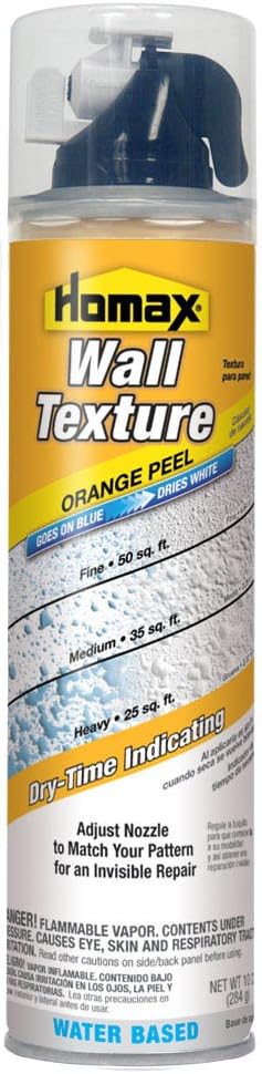 Homax 41072042963 Aerosol Wall Texture, Orange Peel, Water Based, 10 oz, White