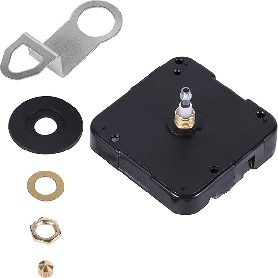 BOXOB Quartz Clock 12888 Movement Replacement, Black Wall Clock Mechanism Replacement Clock Motor Battery Operated Wall Clock Repair Parts Kit Without Second Hand & DIY