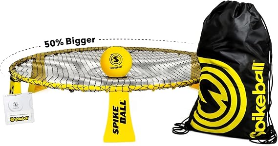 Spikeball Rookie Set (NEW), Includes 3 Balls, Net and Carrying Bag - 50% Larger Net and Ball, Original Roundnet Game Set for Adultsand Family - Beach, Yard, Lawn, Backyard,