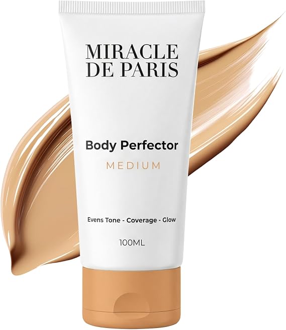 Body Perfector for Flawless Legs, Waterproof Leg, Body Makeup & Transfer-Proof Coverage to Conceal Veins & Spots with a Natural Glow, for All Skin Types (Medium)