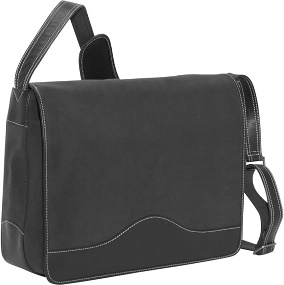 Bellino the Commander Leather Messenger, Black